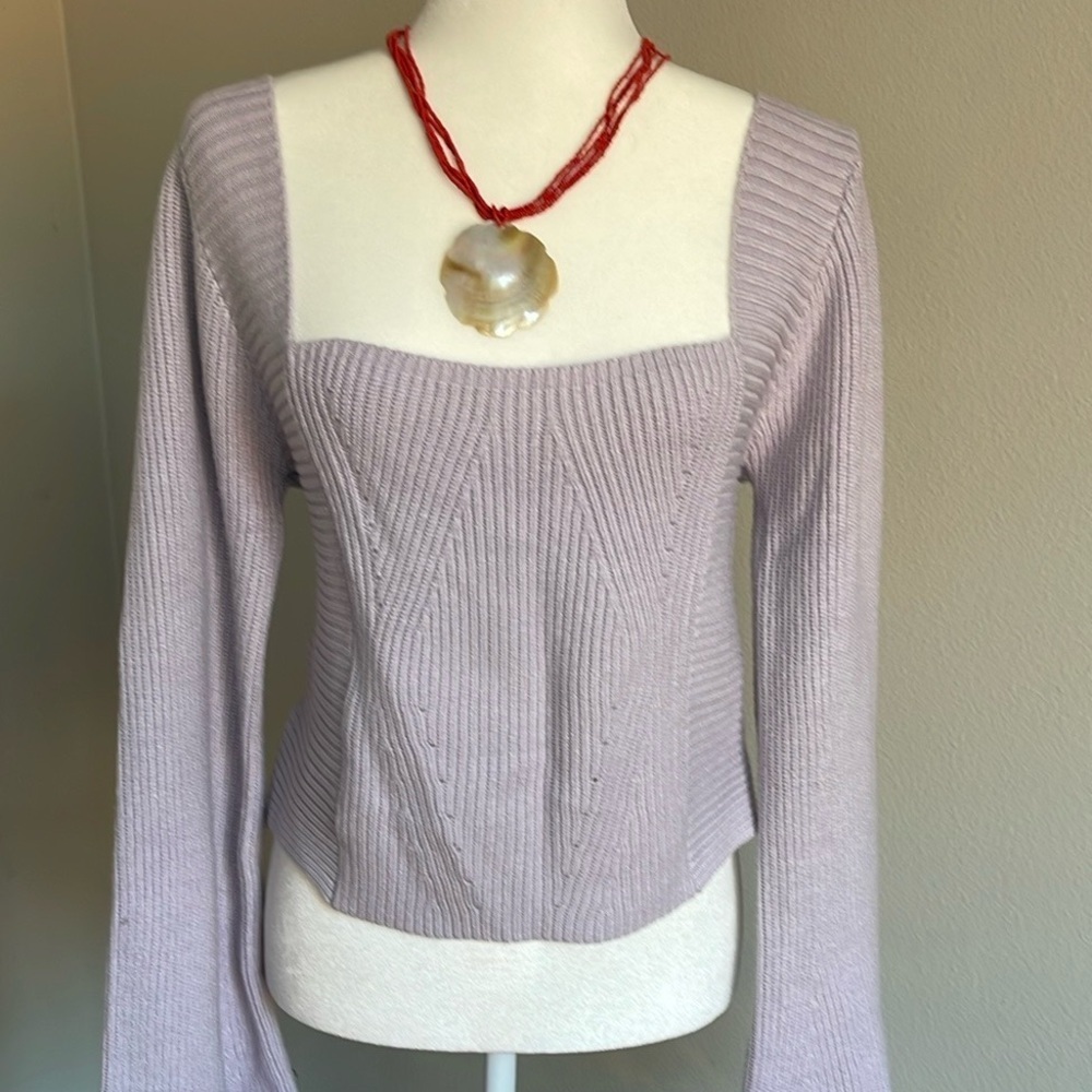 NWT Forever 21 Lavender Ribbed Knit Sweater Top Size 1X